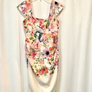 ASOS True Violet floral cream/white Maternity Dress Size 10